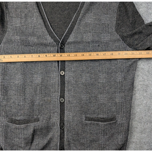 Jos A Banks Cardigan Mens XL Wool Preppy Color Block Staple 1905 Check Grandpa - Picture 6 of 6